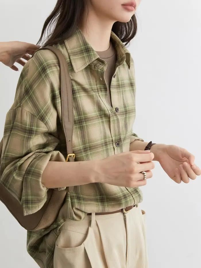 CHIC VEN dámska voľná ležérna košeľa nové brúsenie kockovaná