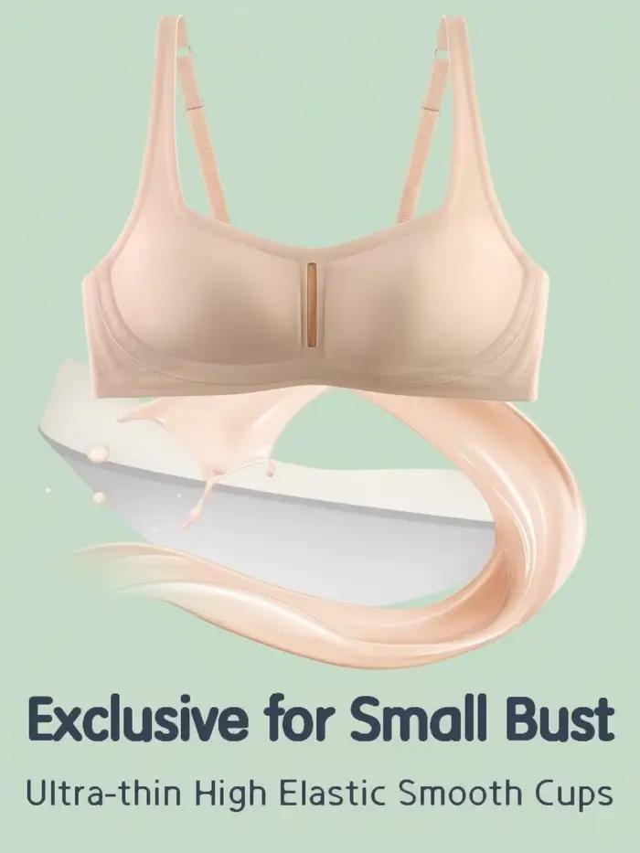 Soutien-gorge Quotidien Sans Armature en Gel Transparent, Col Carré, Dos Droit, Bonnets Fixes, Bretelles Réglables, Anti-Affaissement, pour Petites Poitrines