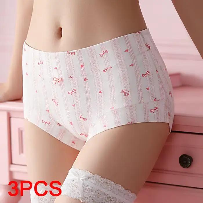 Ensemble de culottes en coton pour femme, lot de boxers, sous-vêtements pour femme, shorts à fleurs, lingerie féminine tendance, culottes sexy, sous-vêtements sans couture