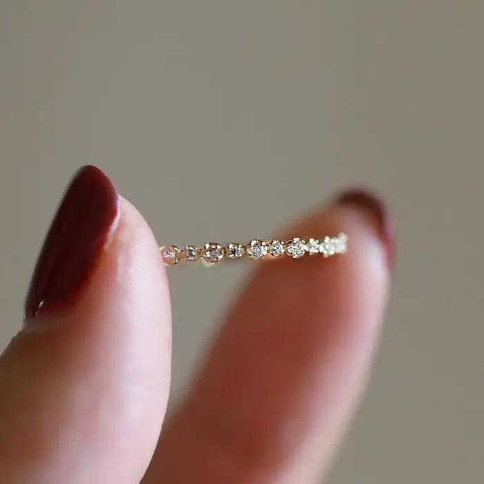 Geometrický prsteň z sterlingového striebra 925 s 14K pozlátením pre ženy