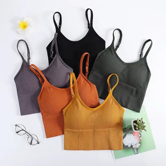 Soutien-gorge push-up rembourré sans couture pour femme, brassière de sport sexy, type U, dos nu, gymnastique, course à pied, fitness