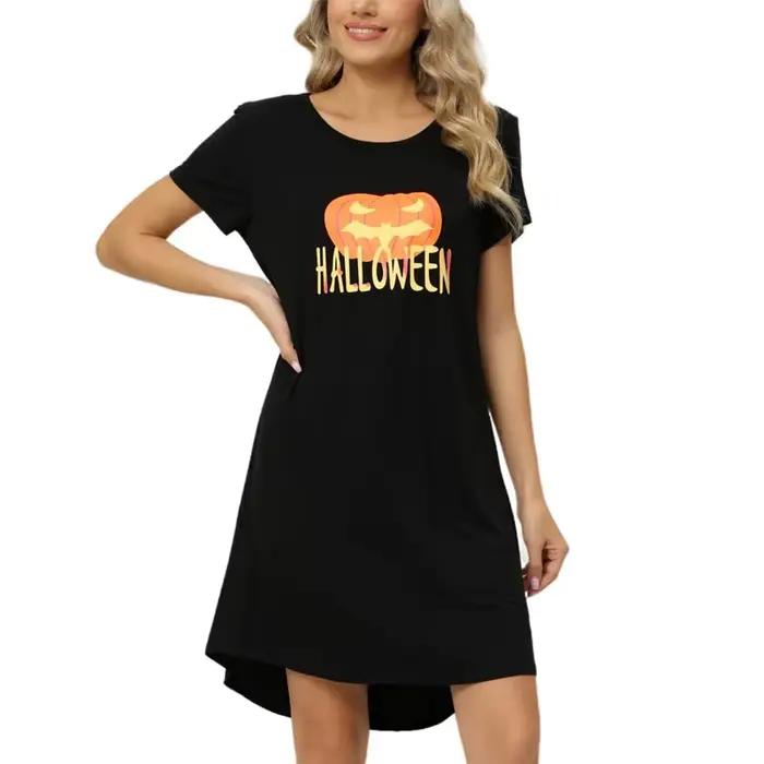 Robe de nuit d'été femmes chemise de nuit vêtements de nuit sexy robe de nuit douce vêtements de nuit en bambou à manches courtes chemise de nuit mignon nuisettes sexy