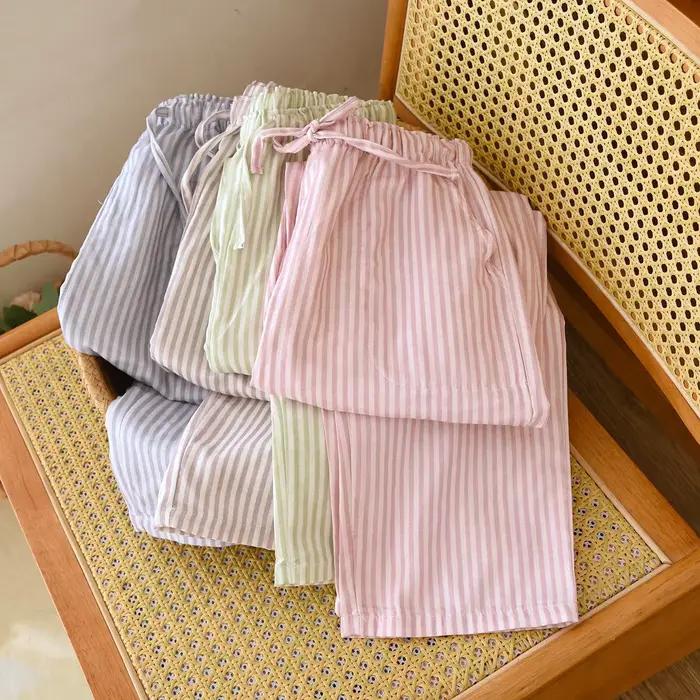 Pantalon de pyjama d'été 2026 coton pour femmes, bas de sommeil doux et respirant, confortable au quotidien, vêtements de maison décontractés, nouvelle collection 100%