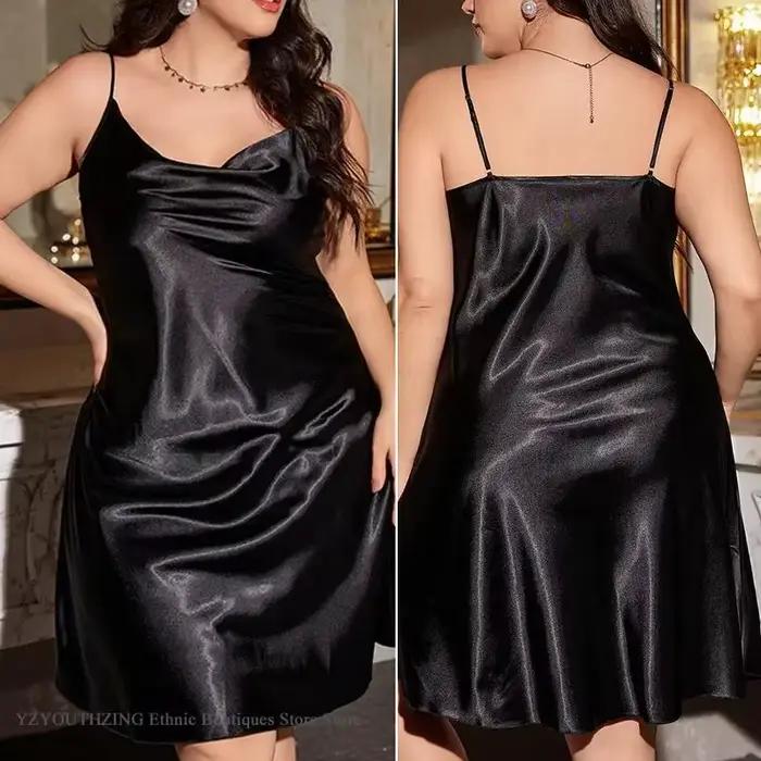 Ensemble chemise de nuit et robe pour femme, peignoir en satin, chemise de nuit printemps été, vêtements pour la maison, grande taille 3XL, 4XL, 5XL
