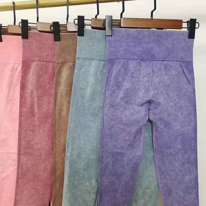 Bezšvové tie-dye legíny pre ženy – Vysoký pás