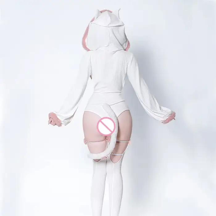 Originálny a roztomilý japonský bikini set s odnímateľným chvostom a nadýchanými mačacími ušami