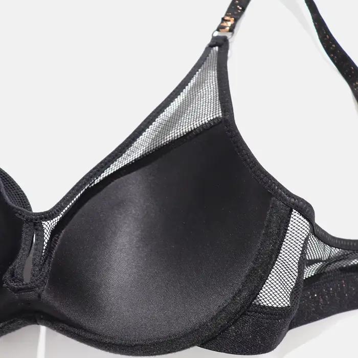 BEAUWEAR - Podprsenka s drôtikmi z priedušnej sieťoviny s písmenom