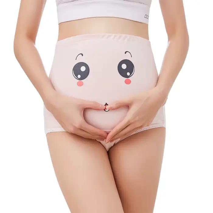 1 pièces sous-vêtements de maternité coton culottes vêtements pour femmes enceintes grossesse brève taille haute maternité culottes intimes mignon