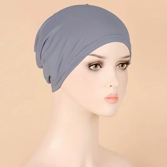 1 ks jednofarebná jednoduchá turbanová čiapka elastická vnútorná