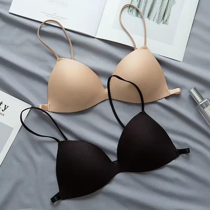 Soutien-gorge français à fines bretelles, lingerie pour filles, sexy, sans couture, une pièce