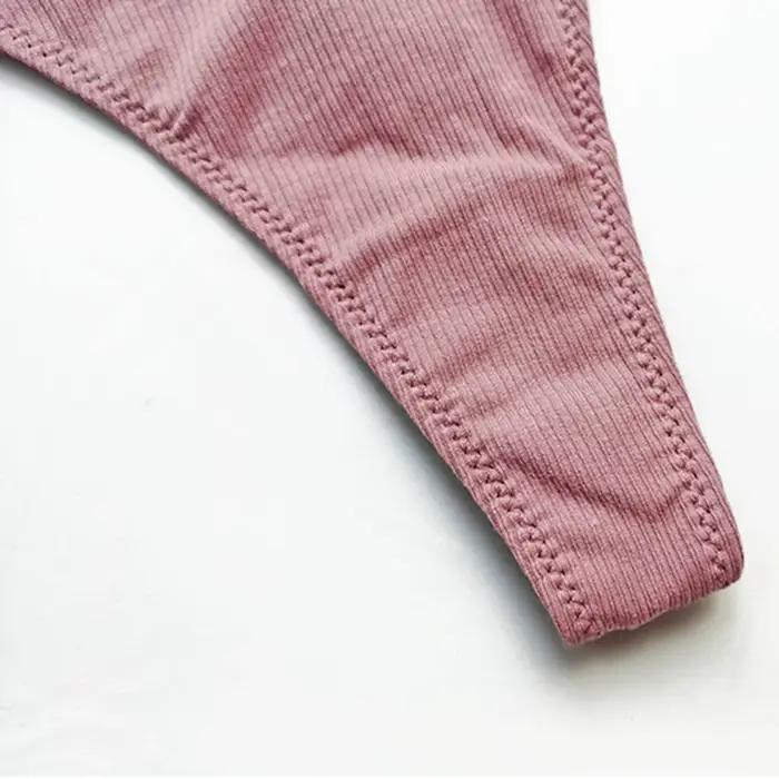 Y2k G String culottes pour femmes couleur unie caleçons Sexy taille basse tongs usage quotidien pour femmes coton sous-vêtement bikini
