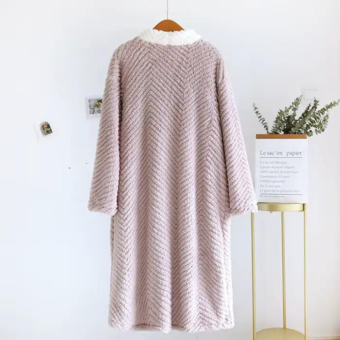 Robe de nuit en flanelle pour femmes, douce et chaude, robe de nuit élégante pour les nuits froides, occasion spéciale, cadeau hiver
