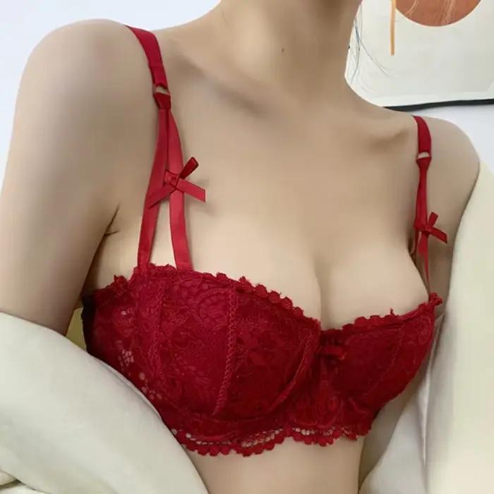 KUCLUT Soutien-gorge balconnet demi-coupe grande taille - Lingerie sexy en coton push-up pour femme, ensemble de soutien-gorge confortable et fin sans armatures