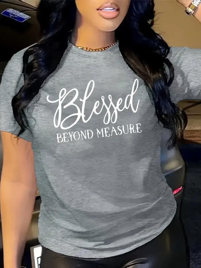 Dámske tričko Blessed Beyond Measure - Motív Faith, oranžové ležérne tričko