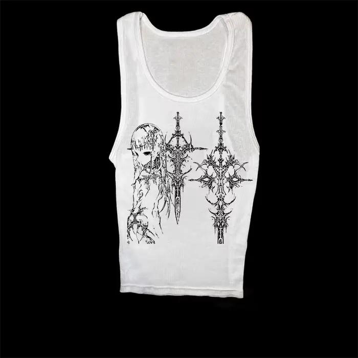 Y2k Štýl Estetický Mäkký Sexy Tielko pre Ženy Bez Rukávov Neformálne Karikatúra Potlač Tank Top Harajuku Všetko
