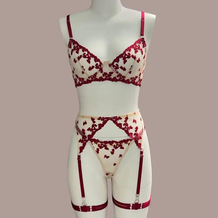 KEOLACE-Lingerie sexy en dentelle non censurée, sous-vêtements avec broderie, bretelles séduisantes et transparentes, tenue Bilizna