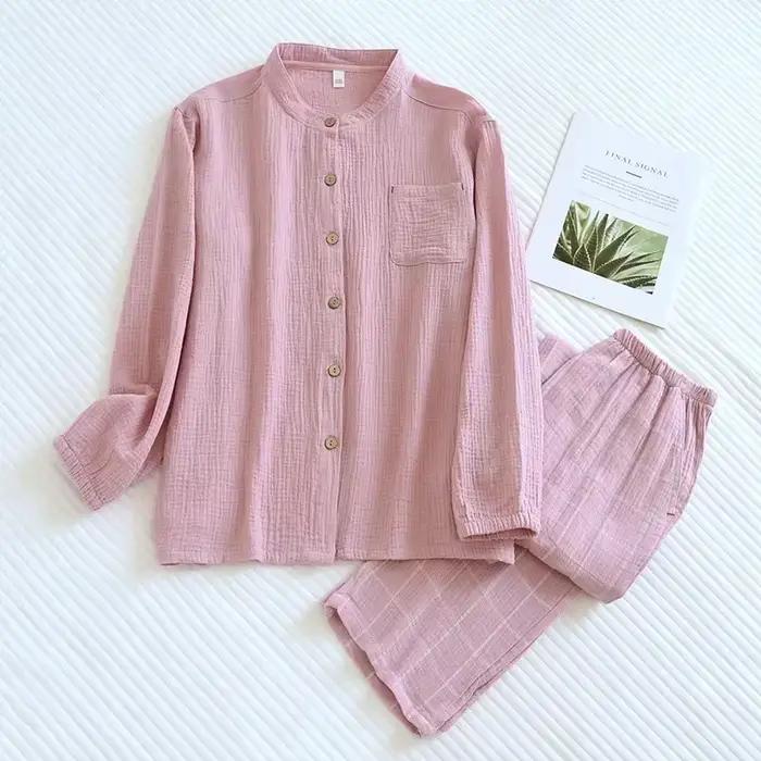 Pyjama en coton pur Cloud Cotton Story longue durée élégant pour femmes automne printemps été à offrir ```