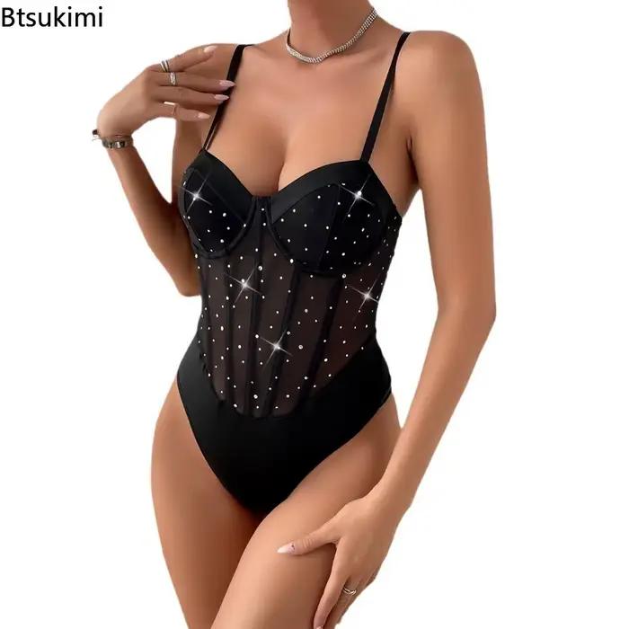 Sexi priliehavá kombinéza s flitrami pre ženy