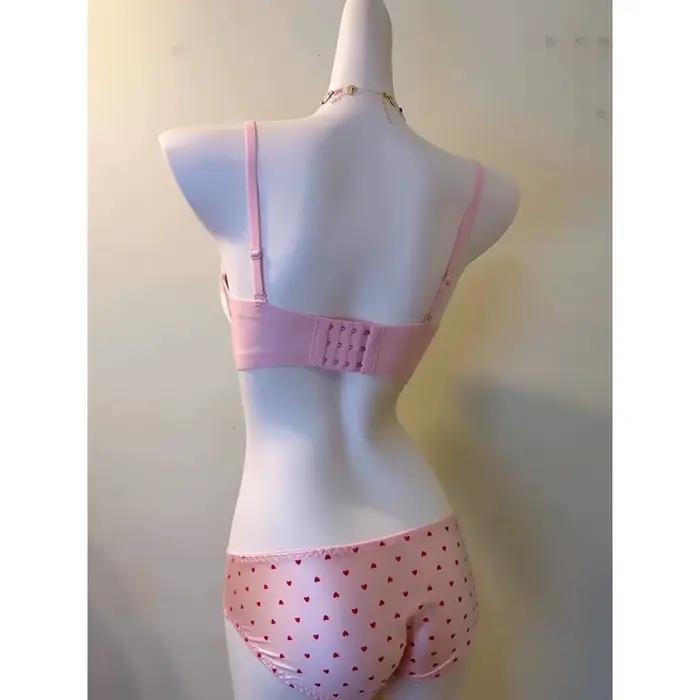 Ensemble soutien-gorge push-up en dentelle Sweet Girl Heart pour petites poitrines, avec maintien latéral anti-affaissement, rembourré, lingerie, taille 32-38