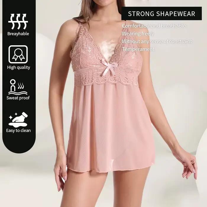 Lingerie en dentelle transparente pour femmes, vêtements de nuit ouverts à l'entrejambe, sous-vêtements sexy, vêtements de nuit pour dames, grande taille