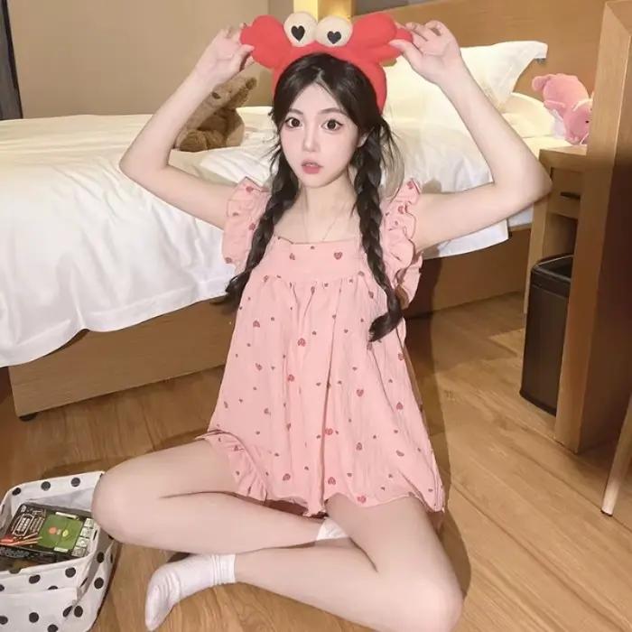 Pyjamas d'été pour femmes ensembles de pyjama ensemble Sexy femmes vêtements de nuit pour dormir à manches courtes vêtements de nuit femmes pantalons sans manches