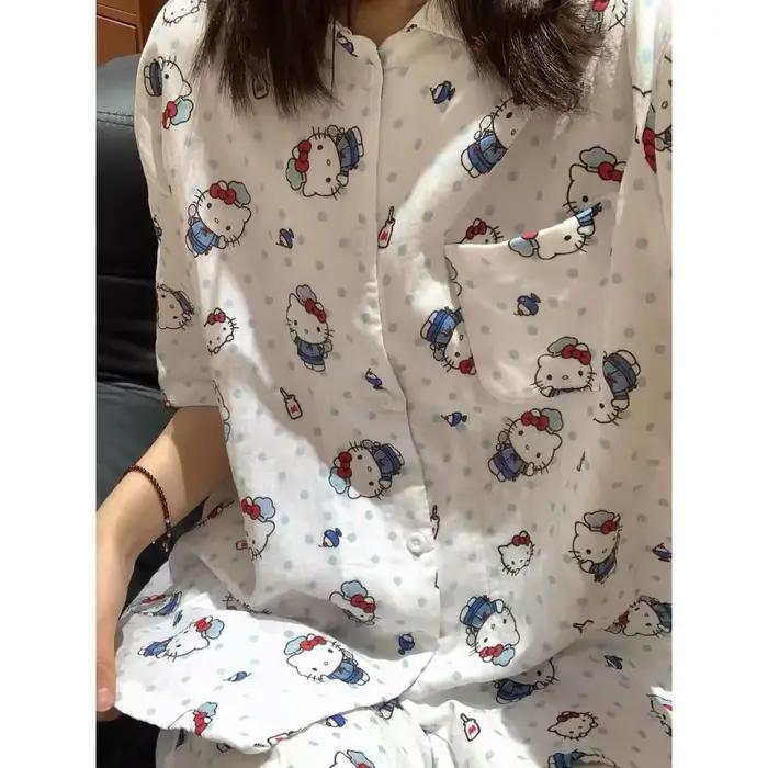 Dvojdielne letné pyžamo Hello Kitty pre ženy