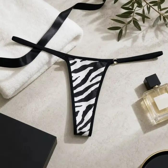Lingerie sans couture pour femmes, strings taille basse à pois, culottes fines à imprimé rayé, sous-vêtements de fitness