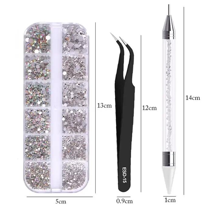Nail art doplnky na nechty dekorácie kamienky viacveľkostné 3D kryštál