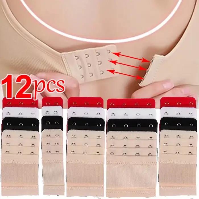 Extension de soutien-gorge élastique pour femmes, 3/6/12 pièces, sangle d'extension, crochet, Clip, boucle de ceinture réglable, accessoires intimes