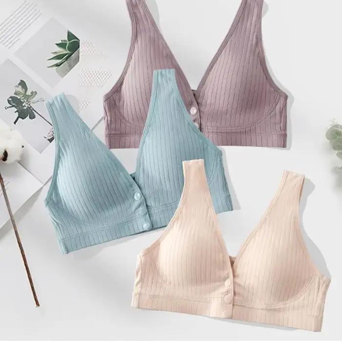 Soutien-gorge d'allaitement en pur coton pour femme, sous-vêtement de maternité, soutien-gorge de grossesse grande taille, bralette push-up, crop top pour femme