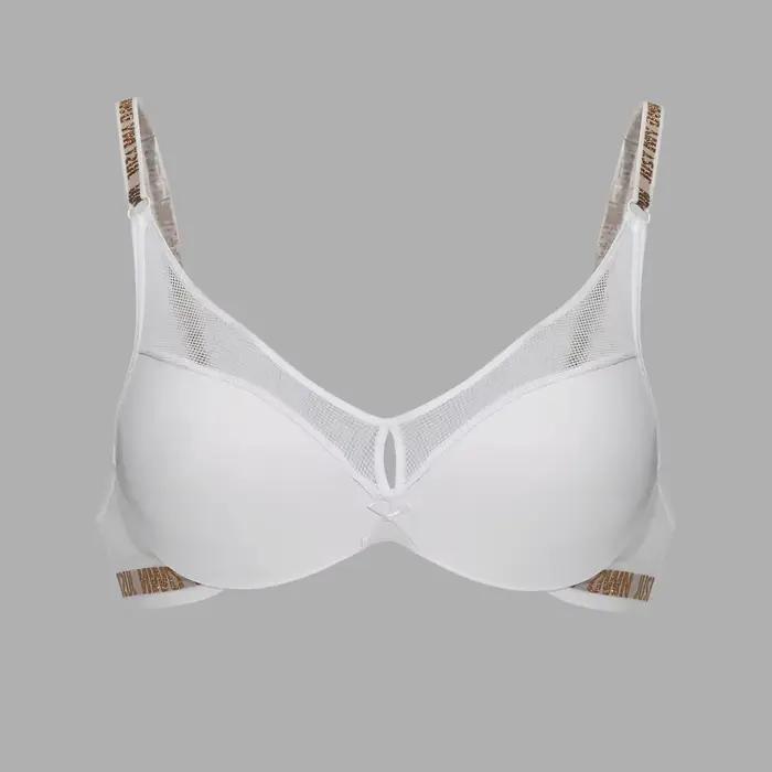 BEAUWEAR - Podprsenka s drôtikmi z priedušnej sieťoviny s písmenom