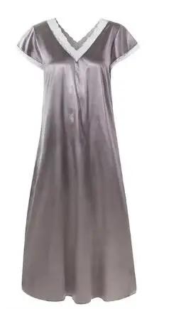 Ensemble de vêtements de nuit en dentelle pour femmes, sous-vêtements décontractés à col en V, chemise de nuit épissée solide, mode midi, été, 2020