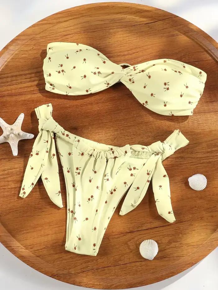 Bandeau Bikini 2025 Triangle maillots de bain pour femmes pansement maillot de bain licou maillot de bain Sexy Biquini brésilien imprimé vêtements de plage