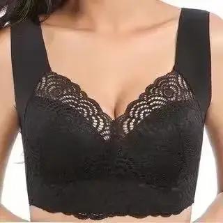Soutien-gorge sans fil fin et confortable pour femme, style gilet de sport, grande taille, sexy, en dentelle, sans couture, pour le sommeil, de la marque Temu Cross-Border