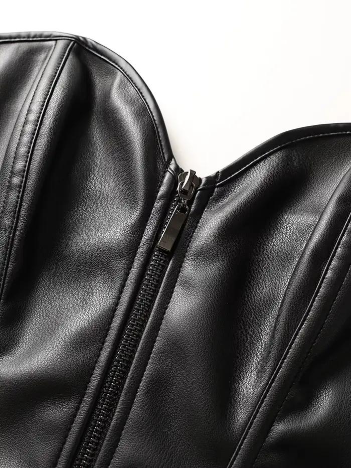 Kožený korzetový bustier pre ženy z PU kože