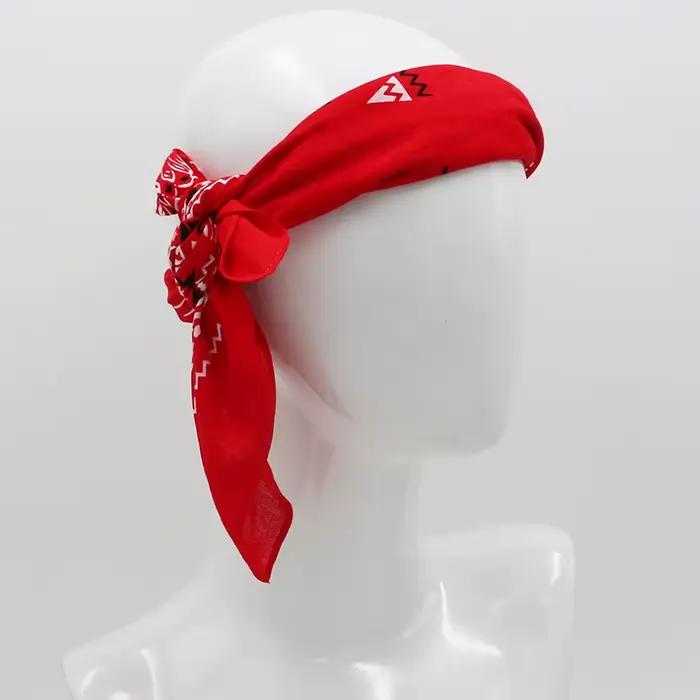 Nový nadrozmerný 70CM červený štvorcový šál v retro štýle s potlačou bavlnený bandana klobúky šatka