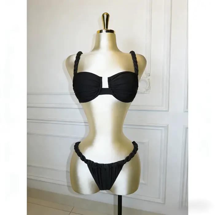 Sexy brazílsky bikini set s vrkočovou sukňou