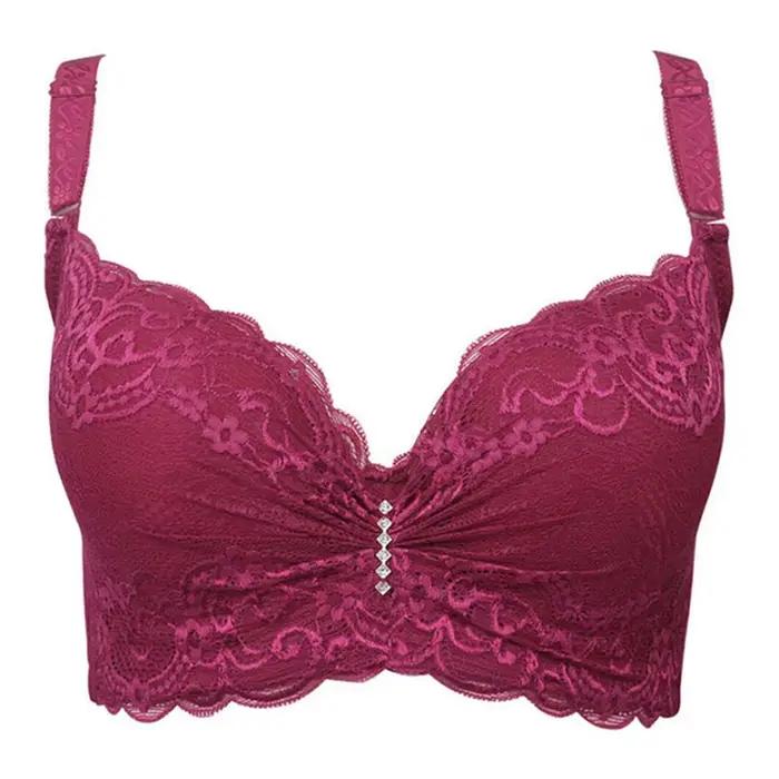 BCHRAYIUP Soutien-Gorge Dentelle à Armatures Rembourré Push-Up Sexy Plongeant pour Femmes 90 95 100 105 110 115 120 B C D E