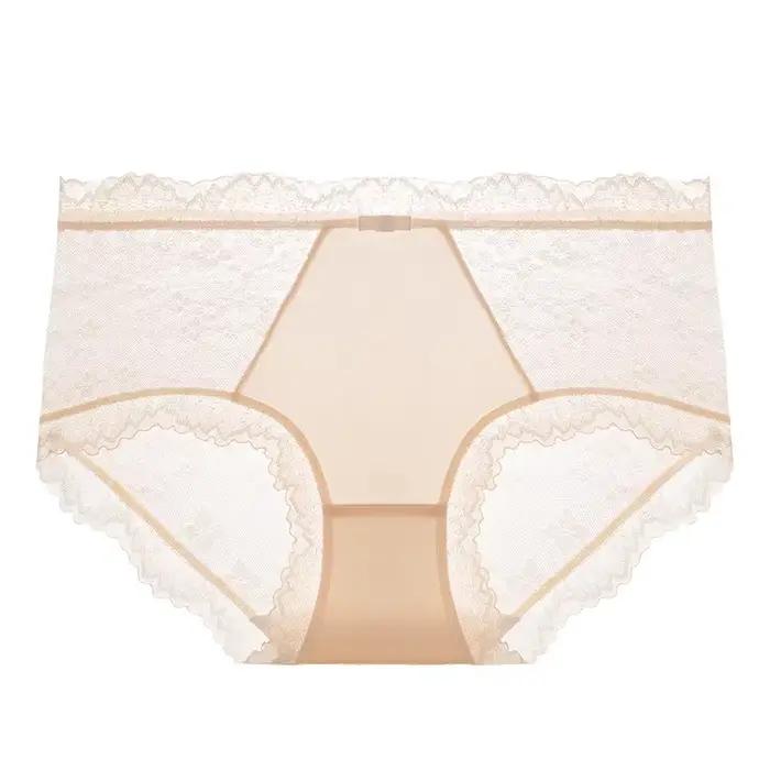 Culotte femme taille moyenne mince Sexy dentelle respirant confortable coton entrejambe culottes sous-vêtements femmes sexy culottes femmes
