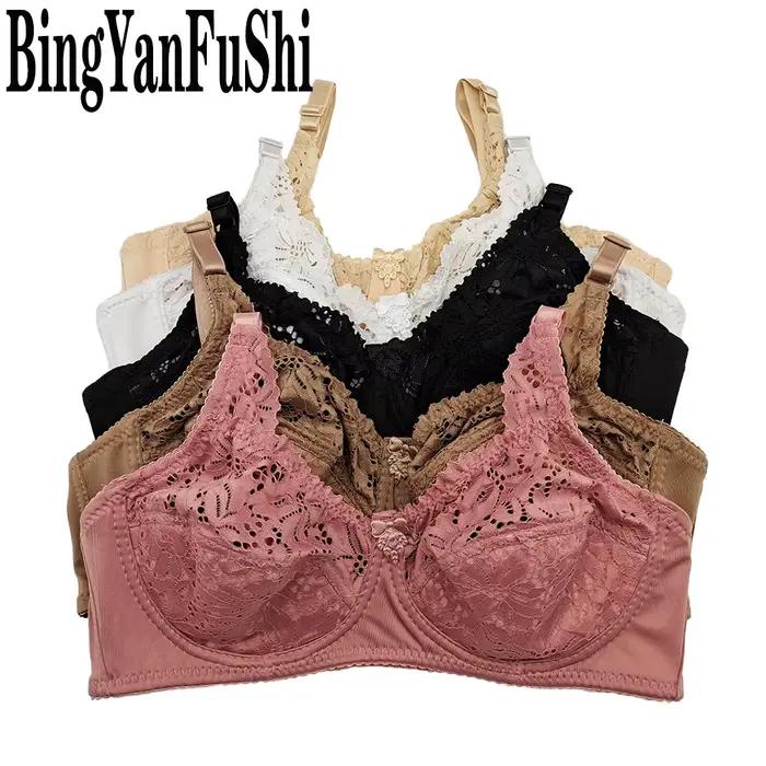 Soutien-gorge en dentelle pour femme, brassière, bonnet fin B C D E F esis, noir, blanc, doux, banrib, buste, SEXU bh C27, 32-46