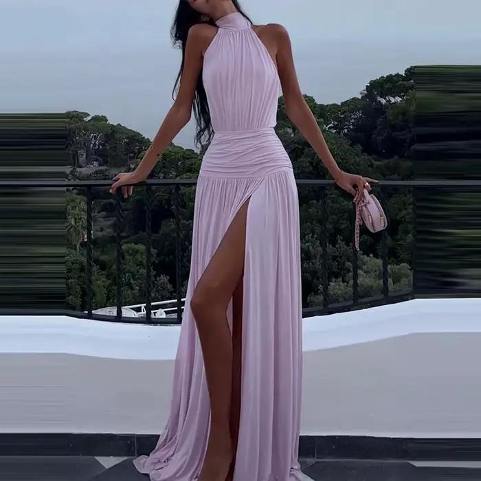 Letné večerné šaty s perforáciou