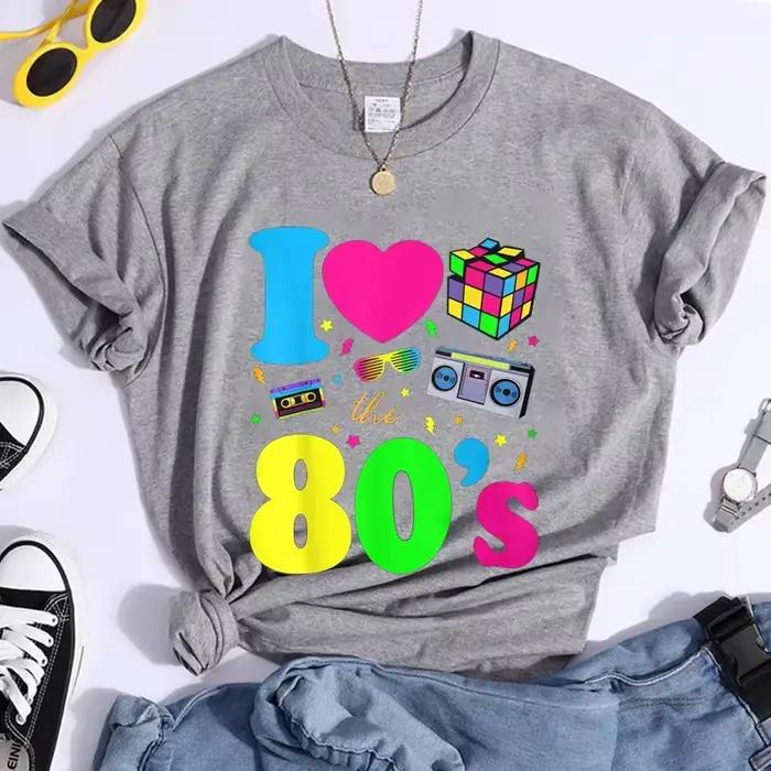 Nová móda Milujem 80. roky Tričko pre ženy Vintage 80.