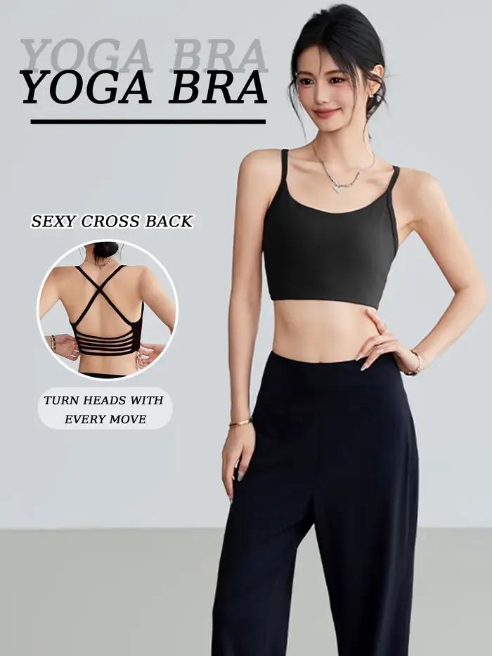 Soutien-gorge de sport sexy à bretelles fines pour femmes - Yoga, course à pied, fitness, entraînement de gymnastique, haut extérieur