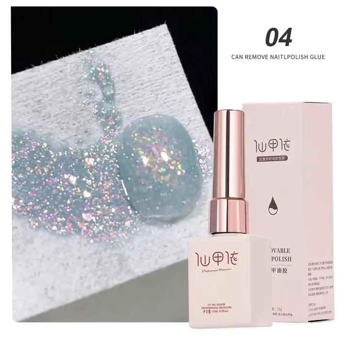 15ml Aurora morská panna lesklý Gél lak na nechty trblietavý dúhový namáčací Gél UV lak Semi-permanentný DIY manikúra