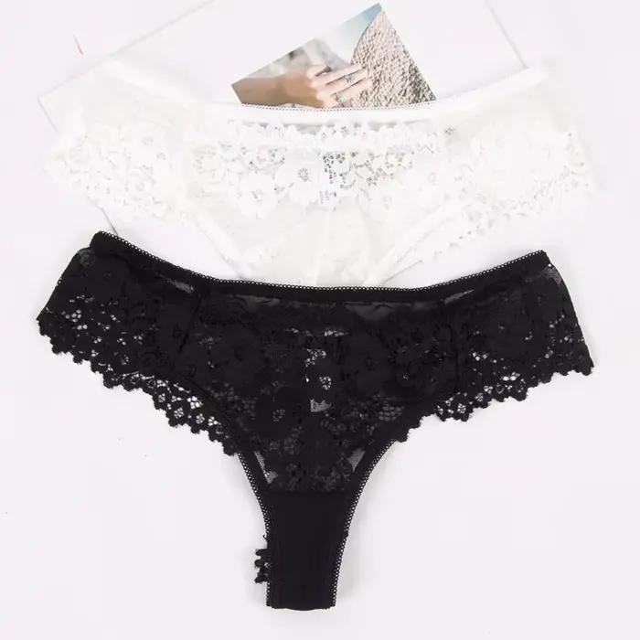 Nouvelles femmes Sexy dentelle culottes sous-vêtements Femme taille basse Culottes Femme Bragas Mujer coton entrejambe respirant dentelle Lingerie culotte