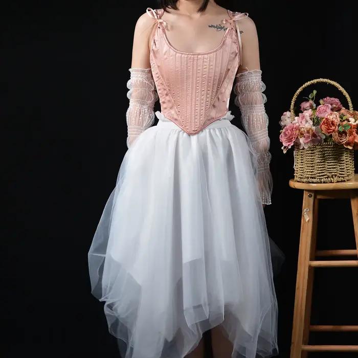 Bustier Overbust vykostený Renesancia pre ženy, korzet Y