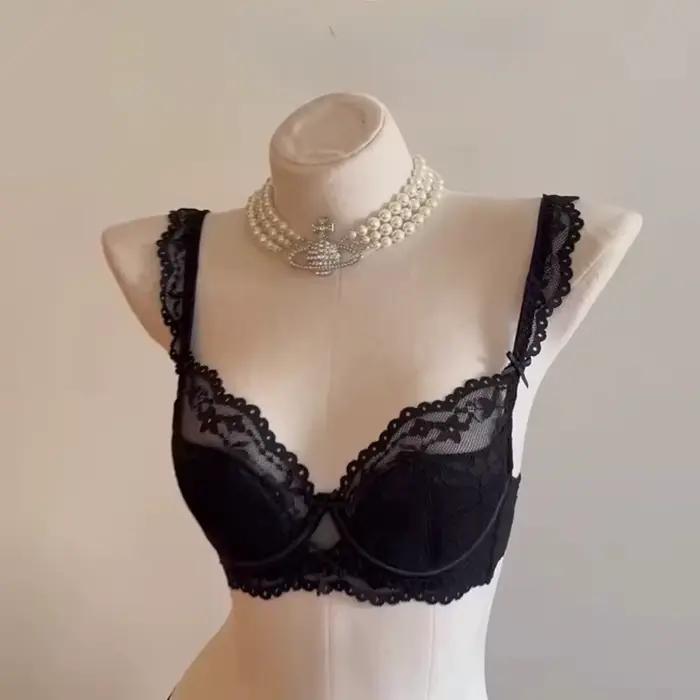 Ensemble soutien-gorge et culotte sexy en dentelle fine pour femme – Collection été, doux, respirant, anti-affaissement, élégant et confortable pour le quotidien