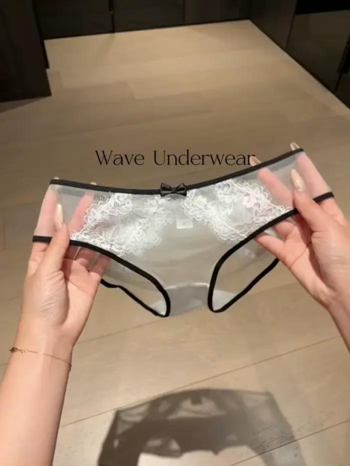 Culotte Triangle Femme en Dentelle Transparente et Respirante, Style Romantique Français, Lingerie Sexy et Intime, Pure Désir