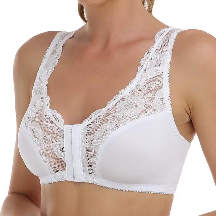Soutien-gorge de sport pour femmes dos nu en dentelle avec fermeture avant et couleurs élégantes pour activités physiques et sorties