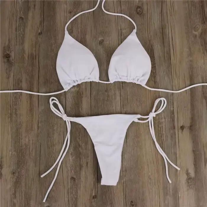 Dámske letné sexy bikini s push-up vypchávkou a tangami, dvojdielne plavky
